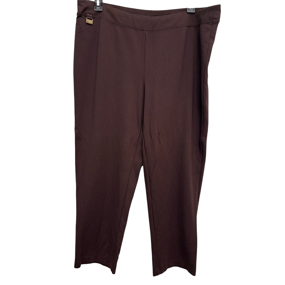 Zac & Rachel Women's Dark Brown Stretch Pull-On Pants Size 2X
